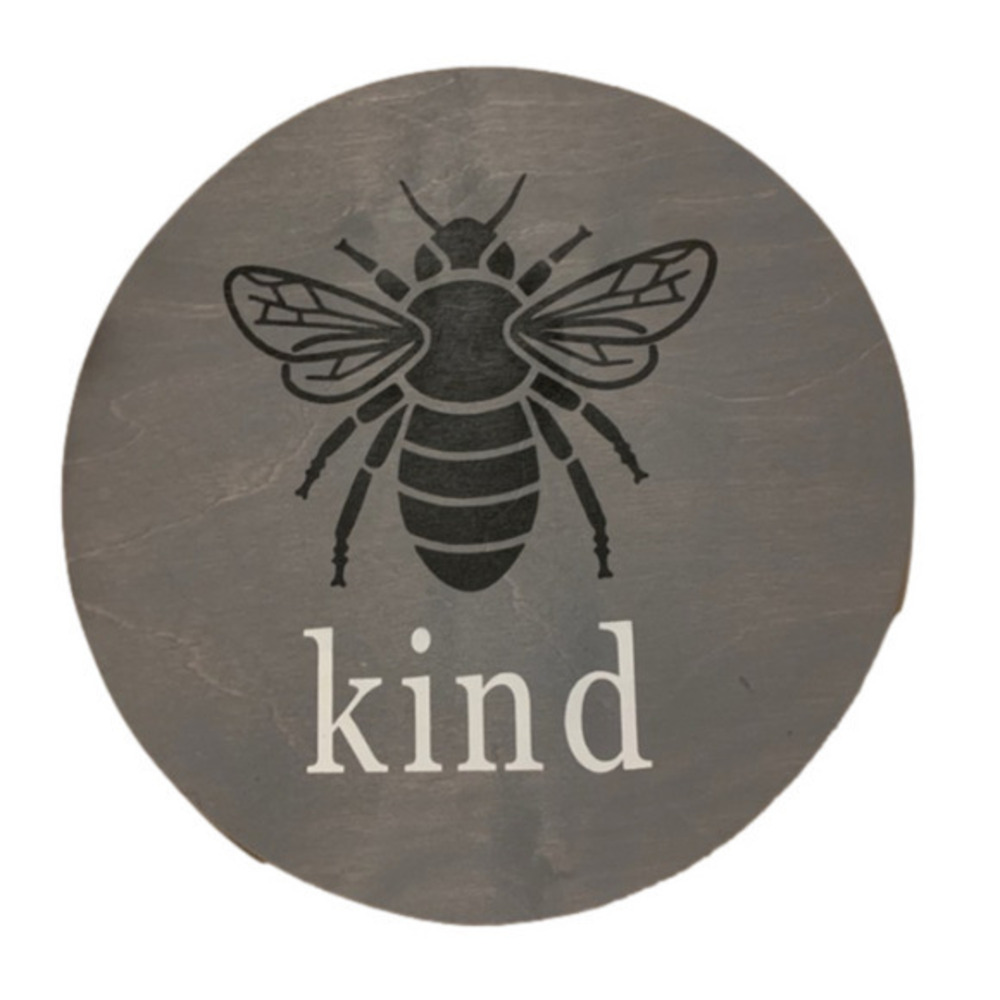 Bee Kind Handcrafted‎ Art Print - Gray and Black